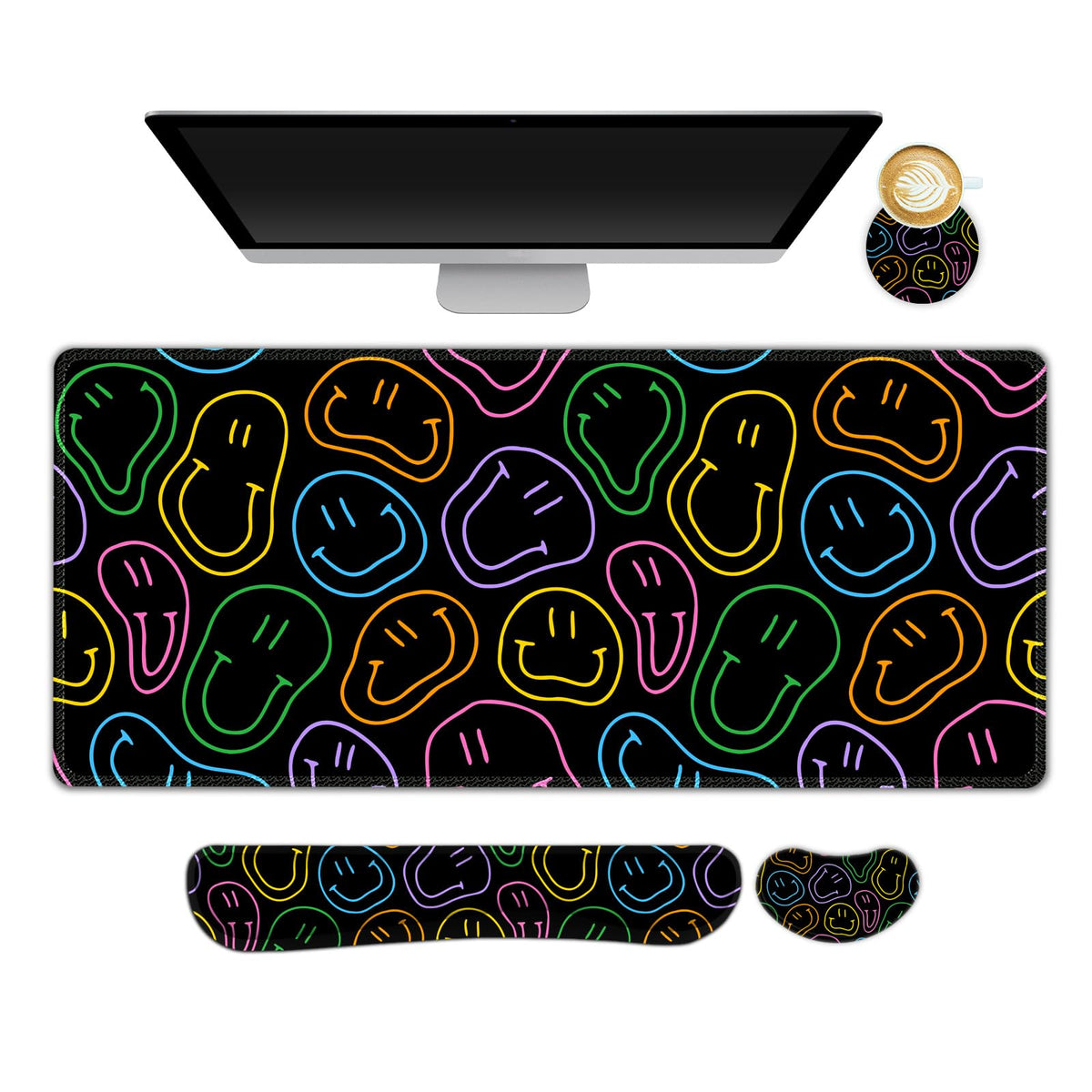 NXZGO Large Gaming Mouse Pad Set, 4 in 1 Extended Keyboard Desk Mat with Wrist Rest, Computer Game