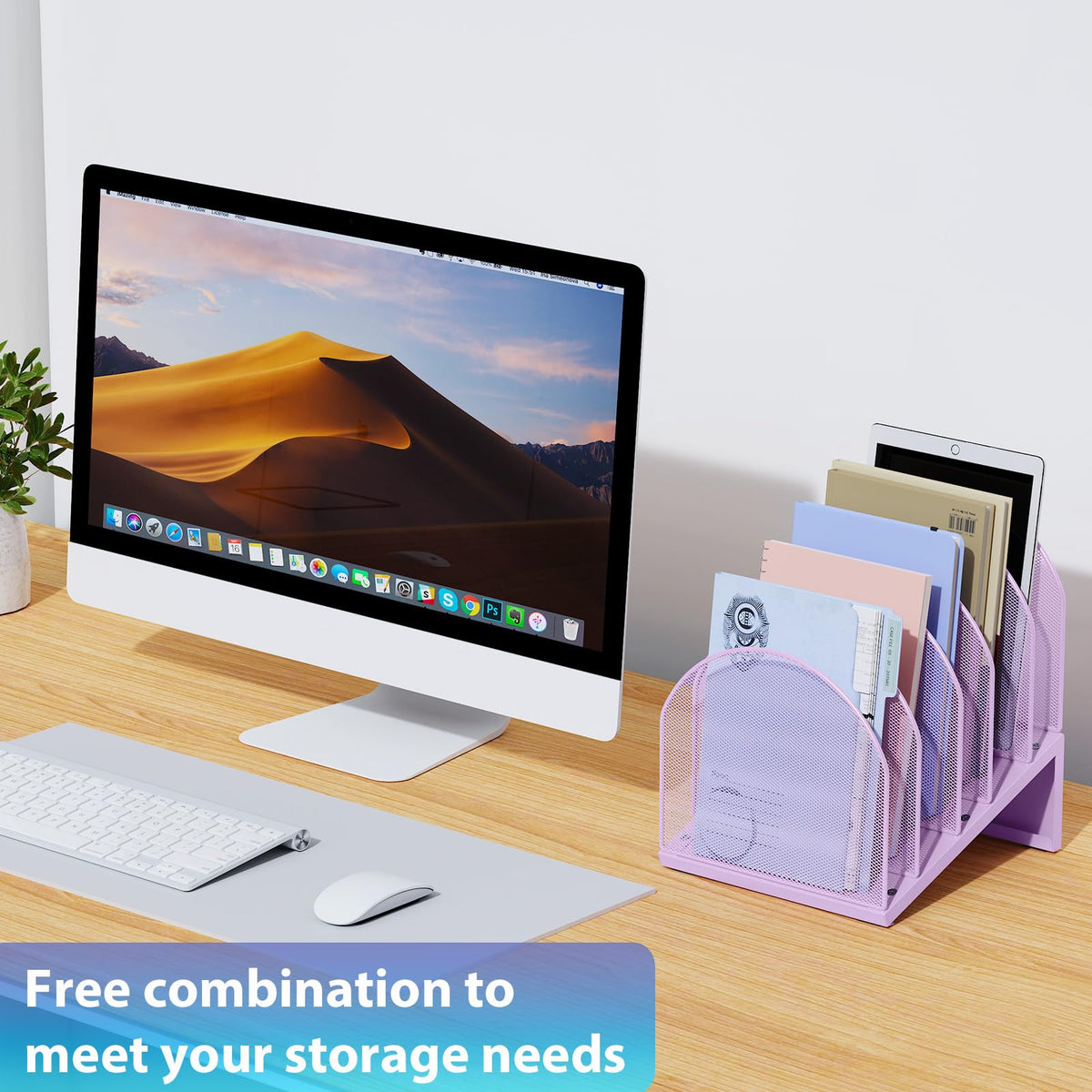 gianotter Desktop File Organizer with 5 Compartments