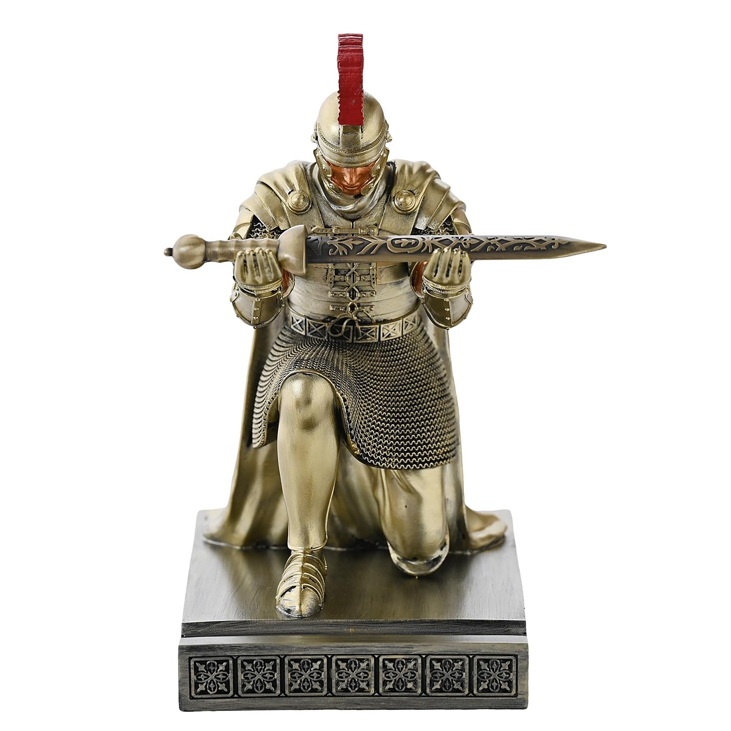 Roman Praetorian Prefect Warrior Knight Pen Holder Desk Ornament Bronze