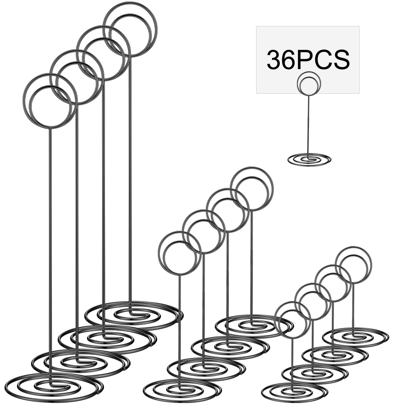 Teling 36 Pcs Table Number Holders Picture Place Card Photo Clips, Black