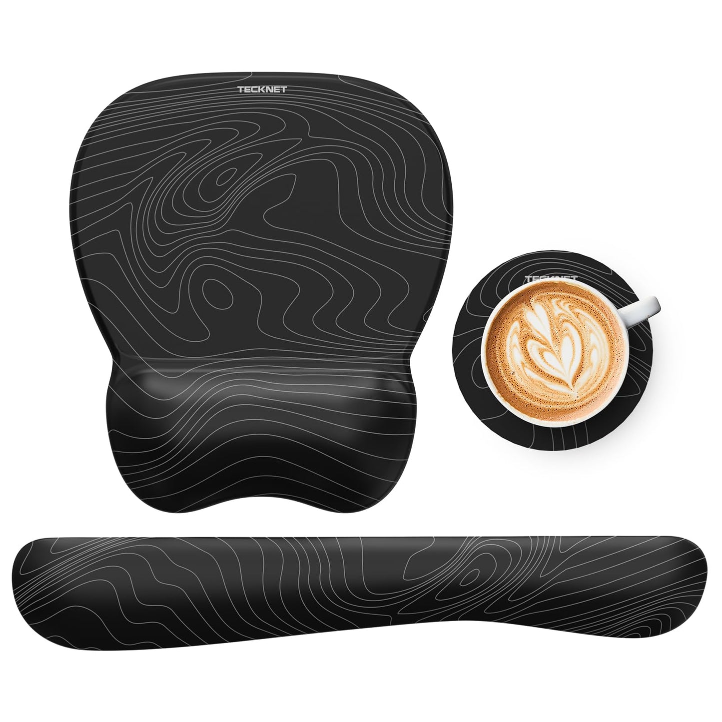 TECKNET Gel Ergonomic Mouse Pad & Keyboard Wrist Rest & Coaster