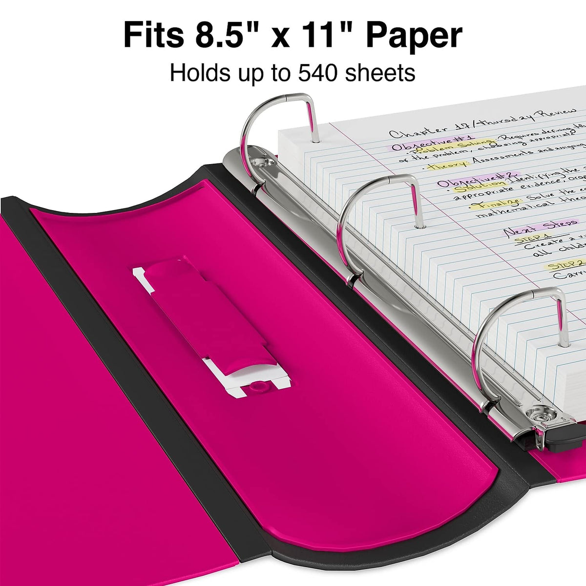 Staples Better Binder, 2-Inch D-Ring View, Pink, Holds 450 Sheets