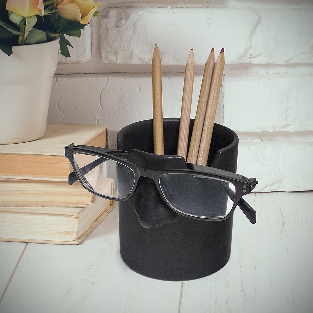 Balvi Mr Tidy Pencil Holder & Glasses Holder - Black - Keep Your Glasses Stored in Your May