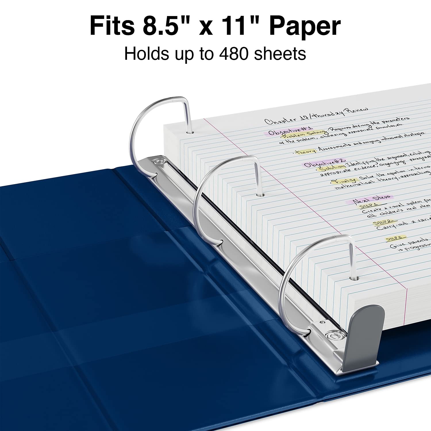 Staples Heavy-Duty 2-Inch D-Ring View Binder, Blue, Reinforced Spine