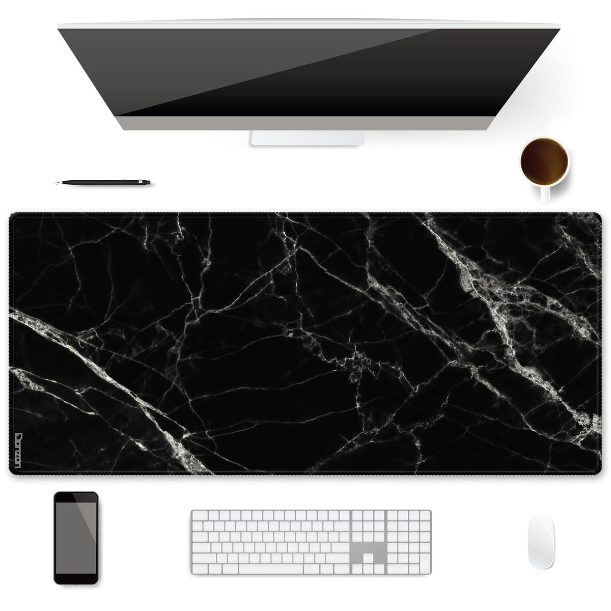 XXL Waterproof Office Desk Pad Protector 35.4x15.7 Inch - Extended Gaming Mouse Pad with Non-Slip