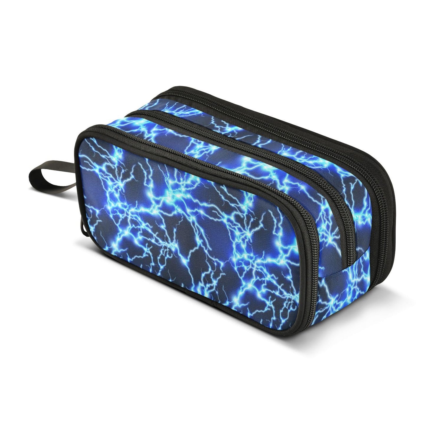 Sletend Pencil Case Lightning Blue 3 Compartments Pencil Pouch