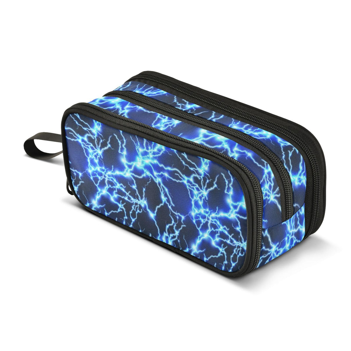 Sletend Pencil Case Lightning Blue 3 Compartments Pencil Pouch
