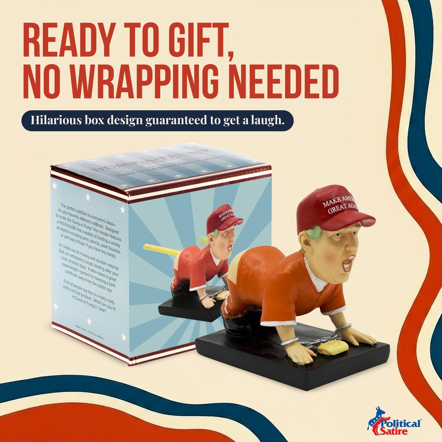 Donald Trump Pen Holder - Donald Trump Merchandise. Funny Gifts for Men, White Elephant Gifts for