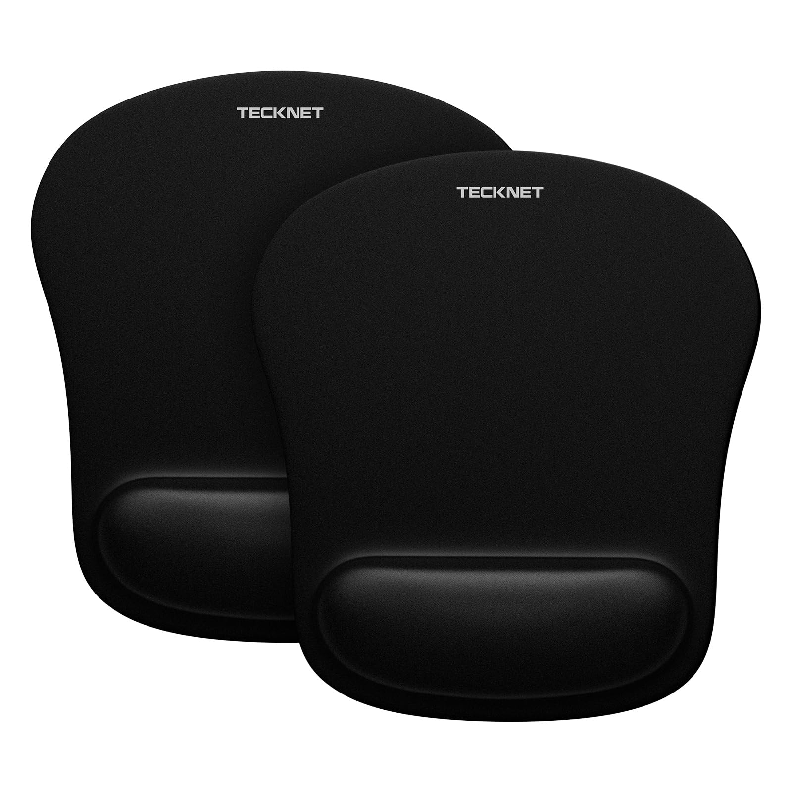 TECKNET 2 Pack Gaming Ergonomic Mouse Pad with Wrist Support Black
