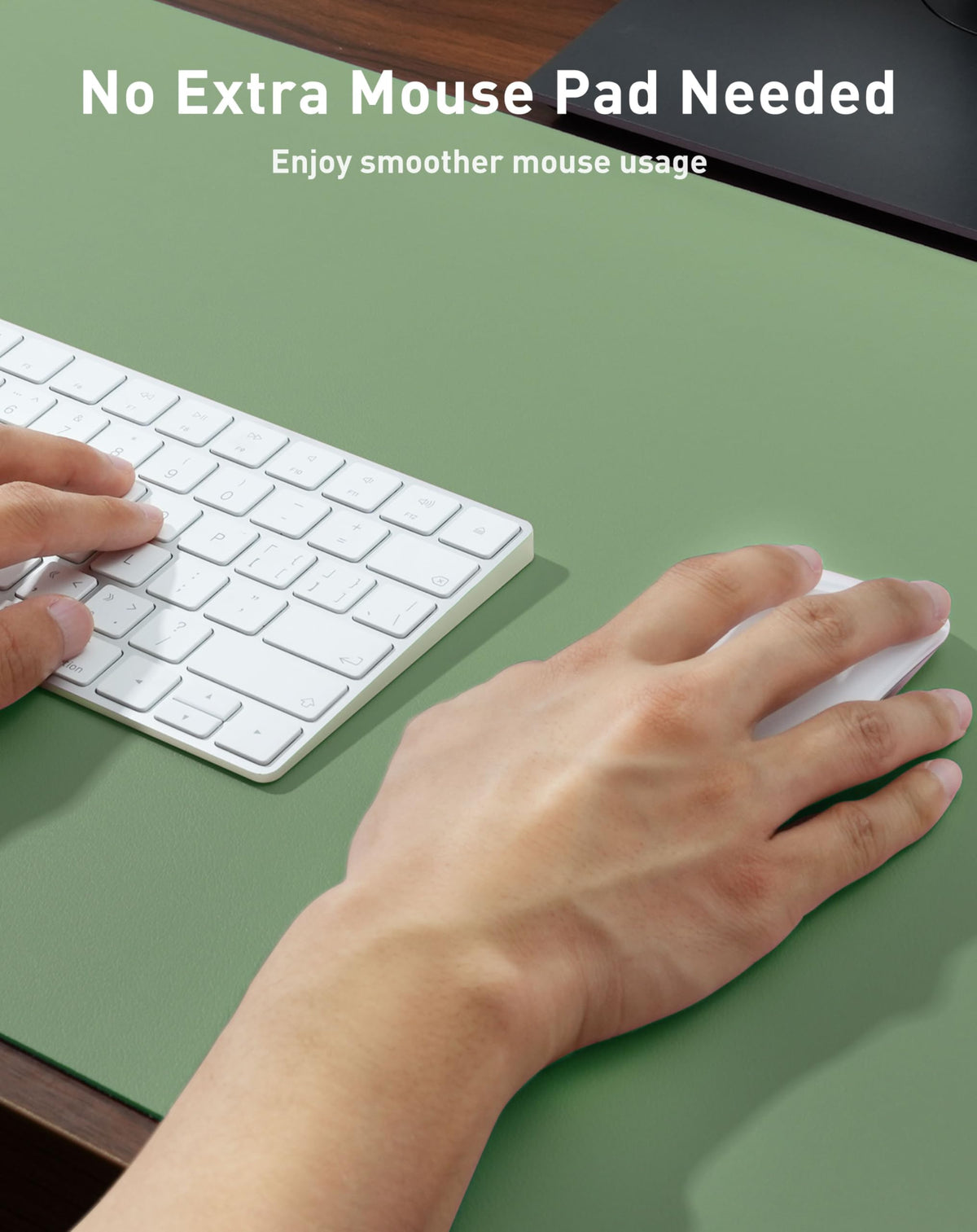 Aothia Faux Leather Desk Mat - Large Mouse Pad, Non-Slip PU Leather Blotter, Waterproof Writing