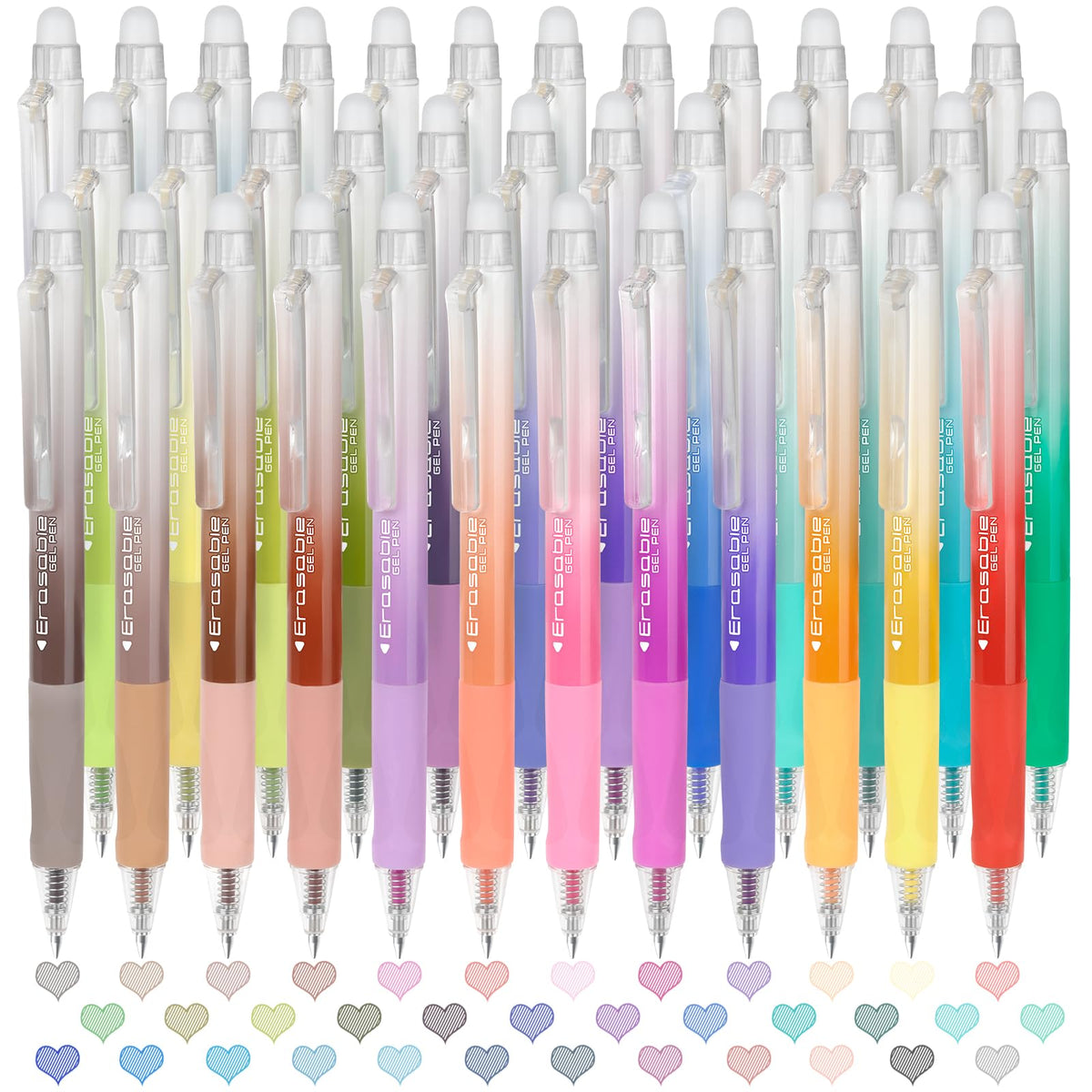 Solati 36 Colors Erasable Gel Pens, Fine Point 0.7mm Colored Erasable Pens, Make Mistakes