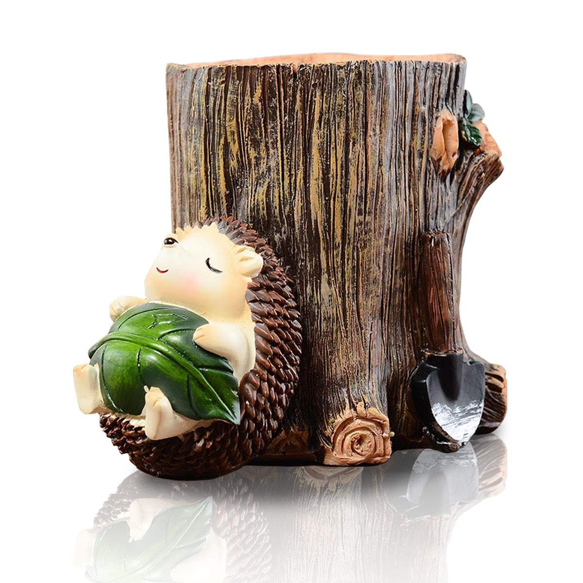 Lependor Cute Hedgehog Desk Pen Pencil Pot Holder Toothbrush Holder Resin Desktop Organizer