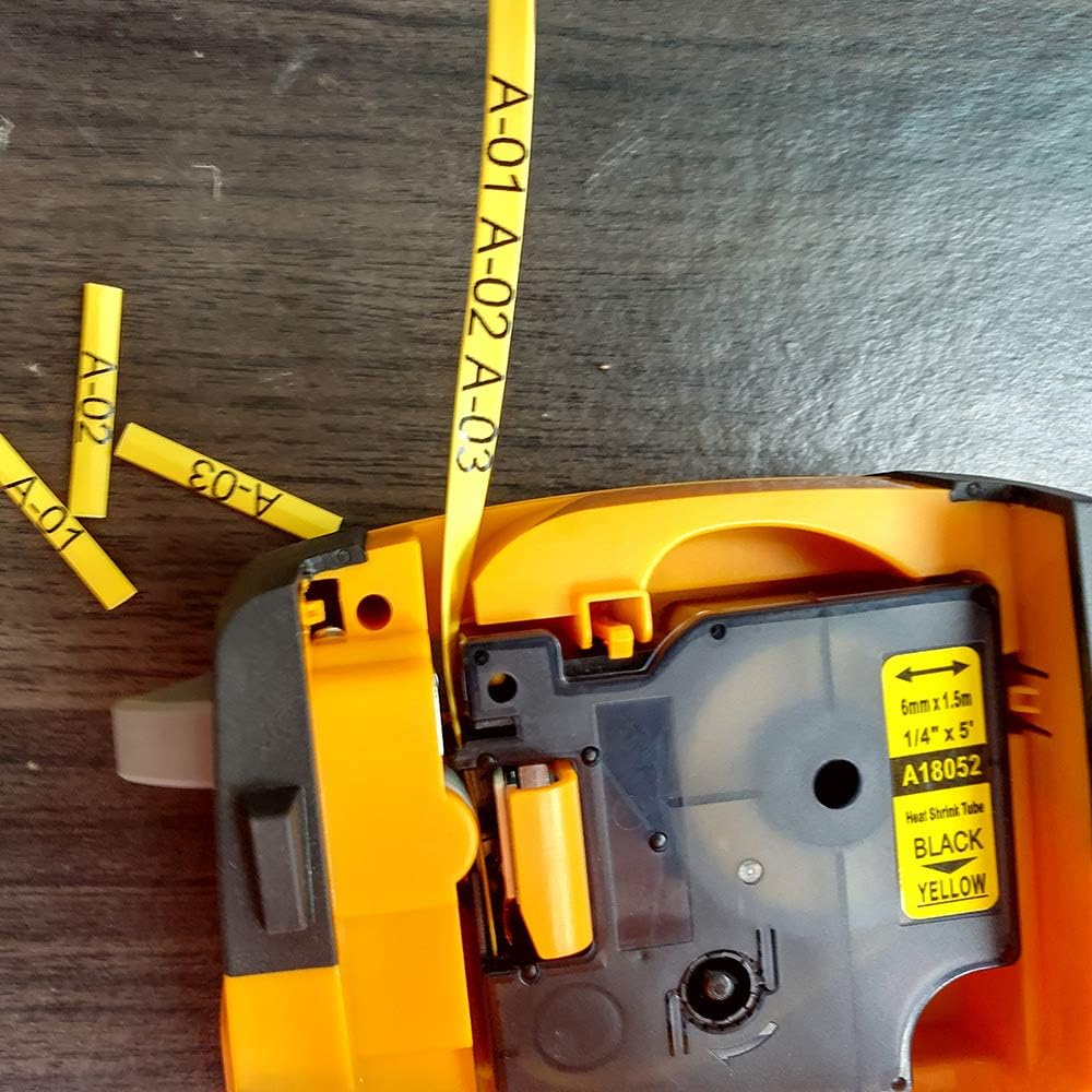 Rhino 6mm Yellow Heat Shrink Replace for DYMO 18052 A18052 Heat Shrink Tube