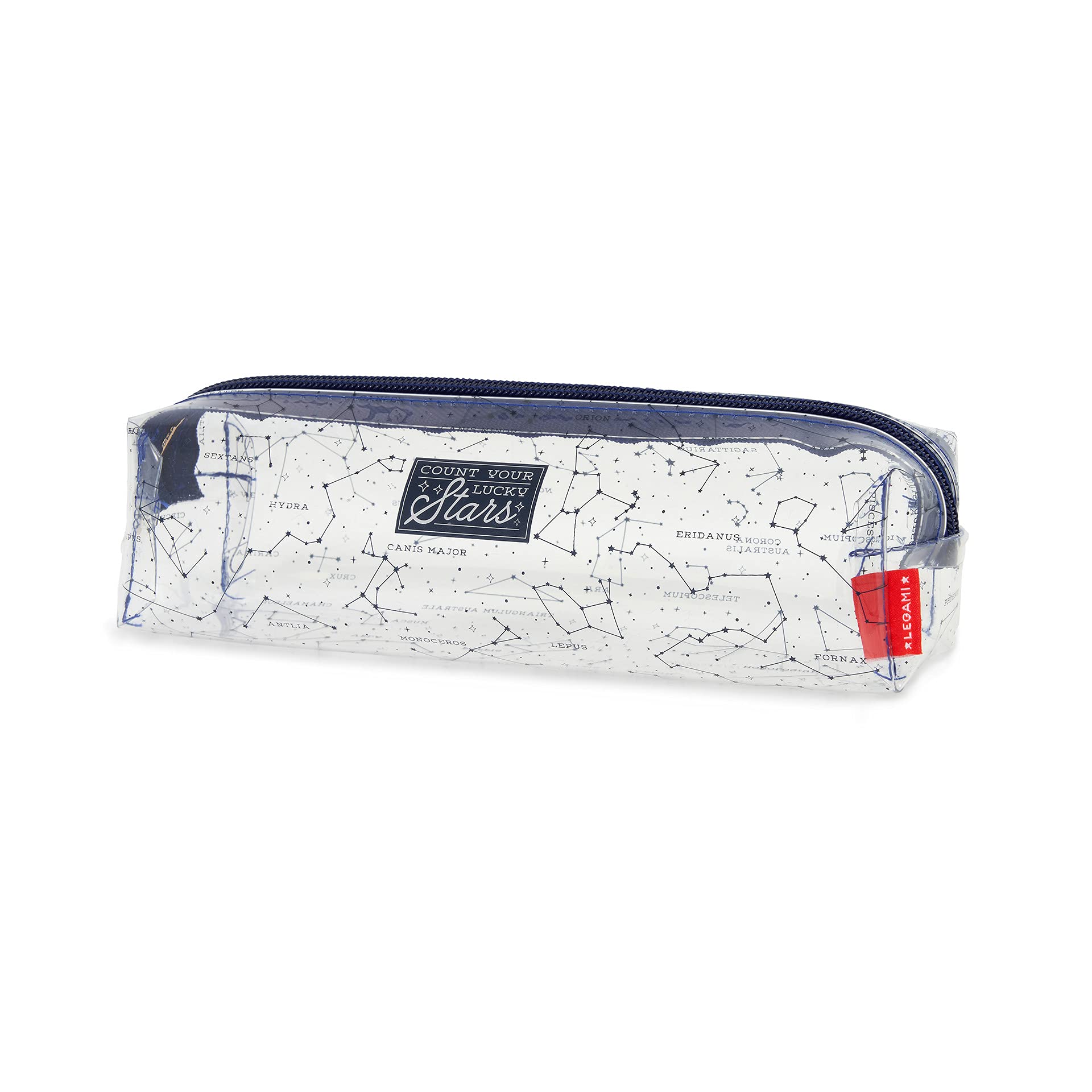 Legami Milano Transparent Pencil Case, 19.5 x 5.5 cm, for Pens, Pencils, Highlighters, Crayons