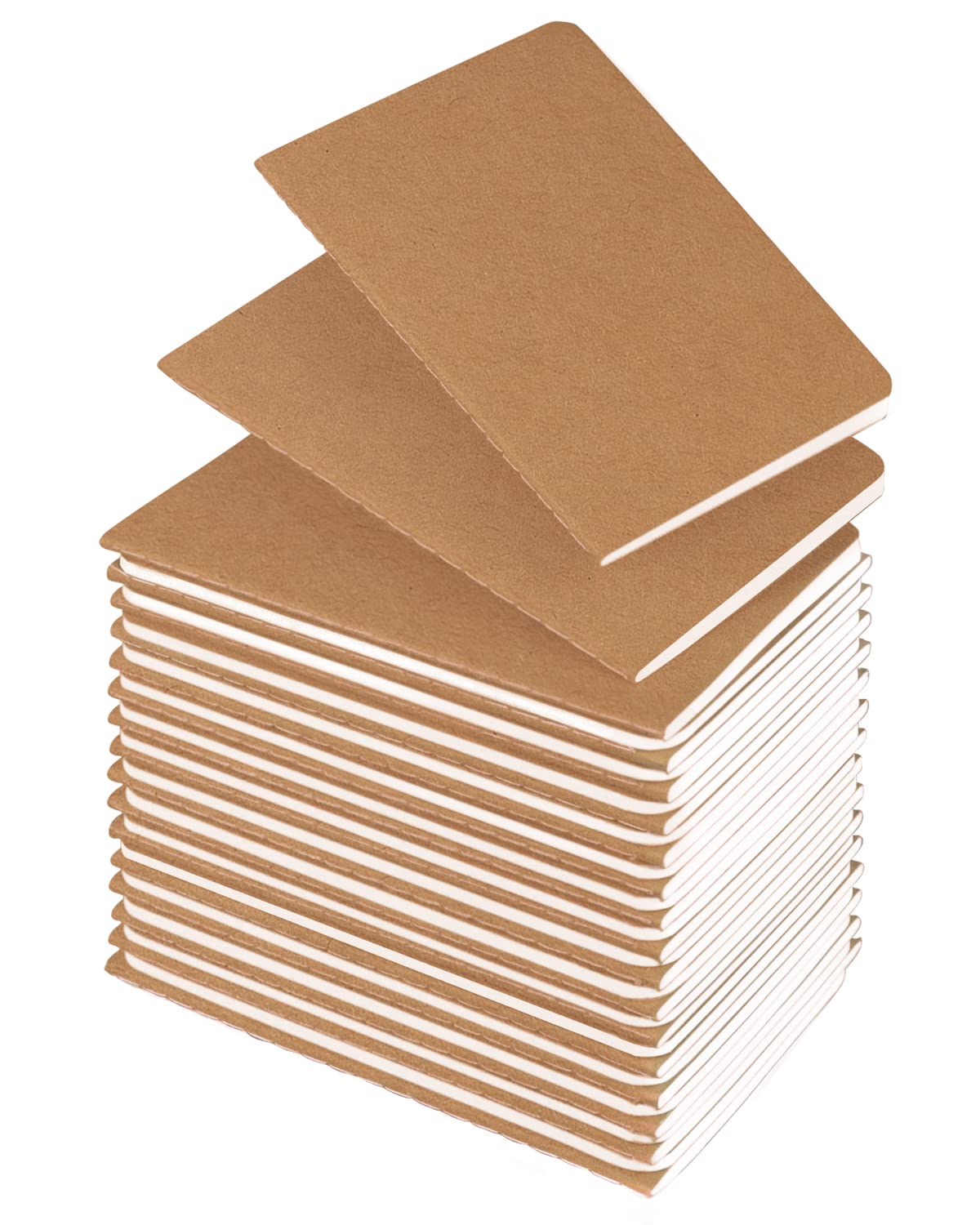 Lzerking Mini Notebooks Bulk 36 Pack Small Pocket Journal Notepads-Kraft Brown Cover 3.5 x 5.5
