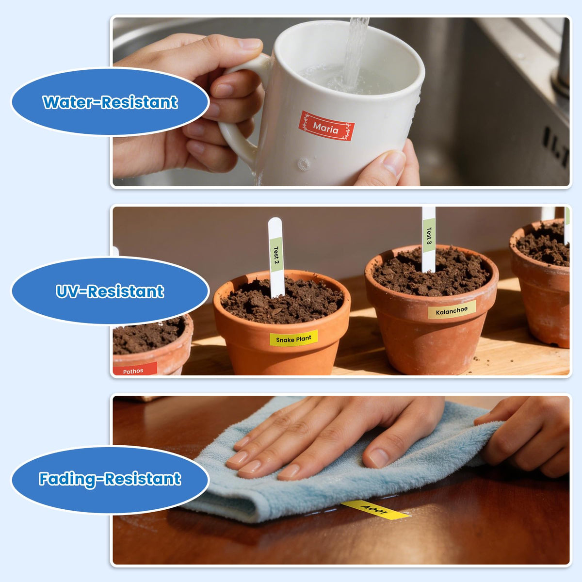 6X Colored Label Compatible with DYMO Label Maker Refills D1 1/2 Inch 23 Ft