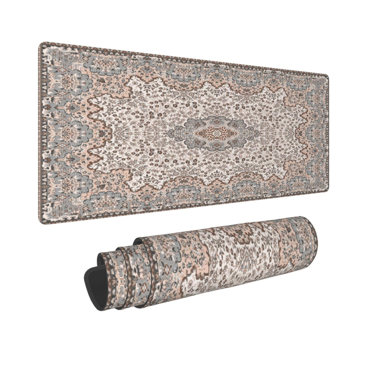 Boho Style Large Gaming Mouse Pad, Extended Big Keyboard Mouse Mat, Long Computer Gaming Mousepad