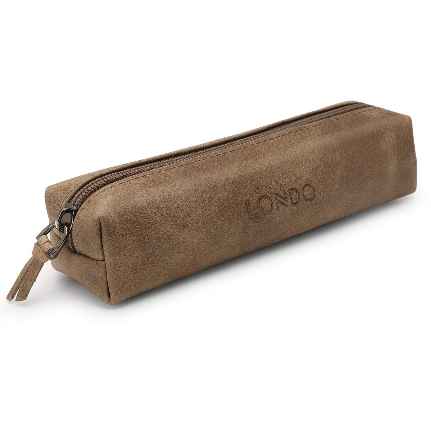 Londo Genuine Leather Zipper Pen, Pencil & Cosmetic Case