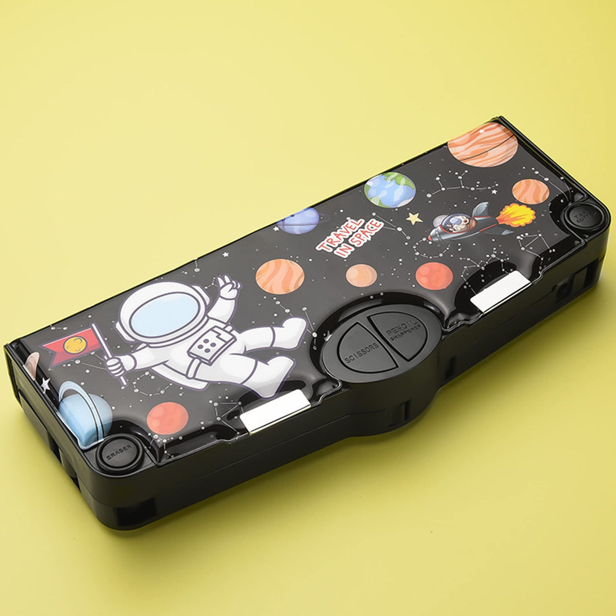 Minache Multifunction Pencil Case Pencil Box with 2 Compartments Cartoon Pattern Stationery Set