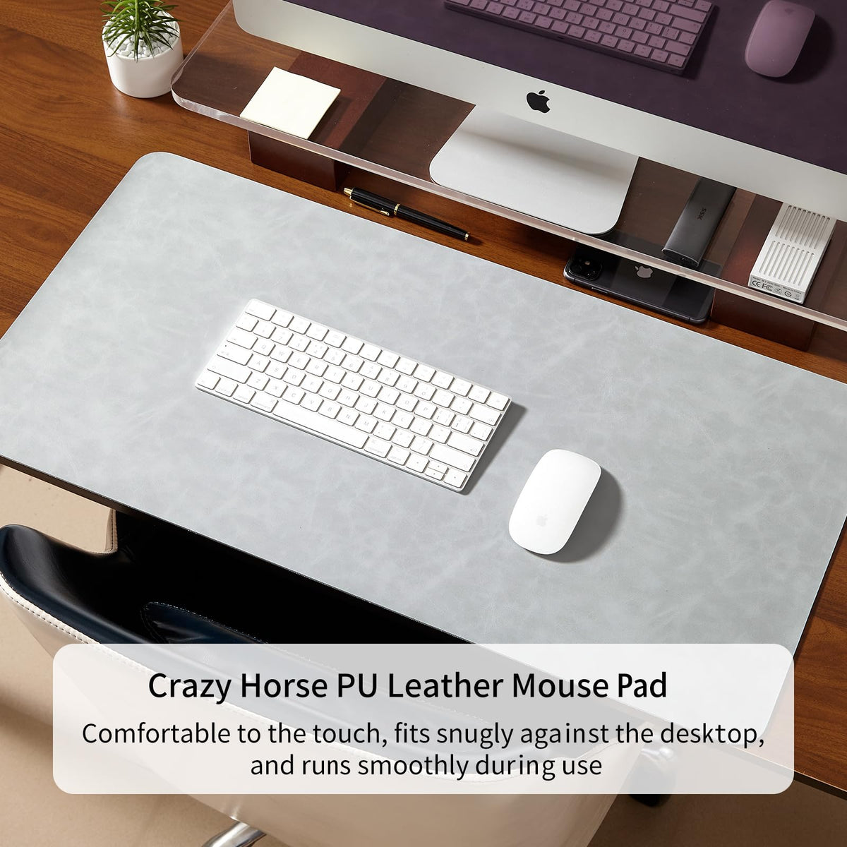 Lllunimon Leather Desk Pad Large Mouse Pad Mat Laptop Desk Protector