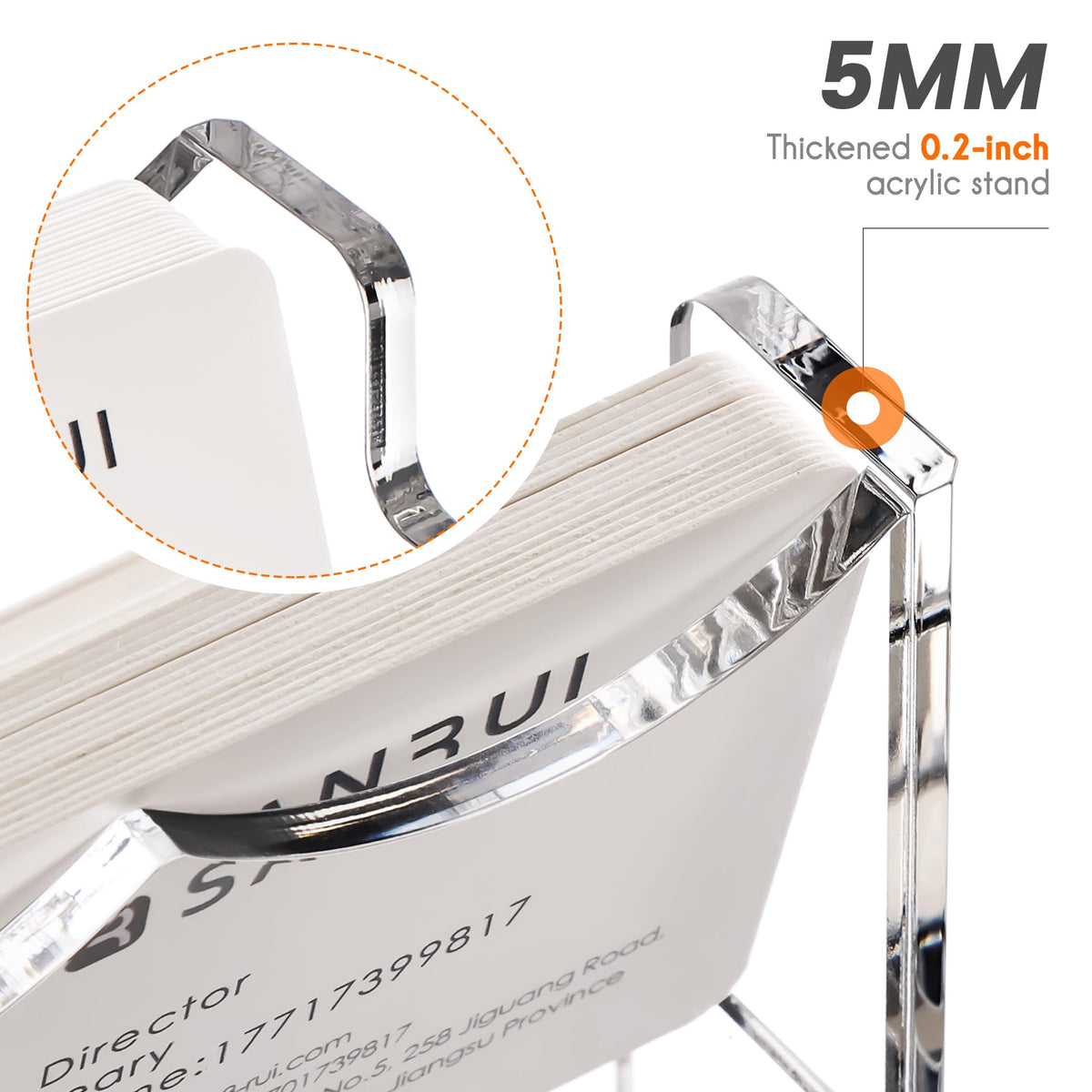 YUXUN Acrylic Business Card Holder Desk, Business Card Display Stand