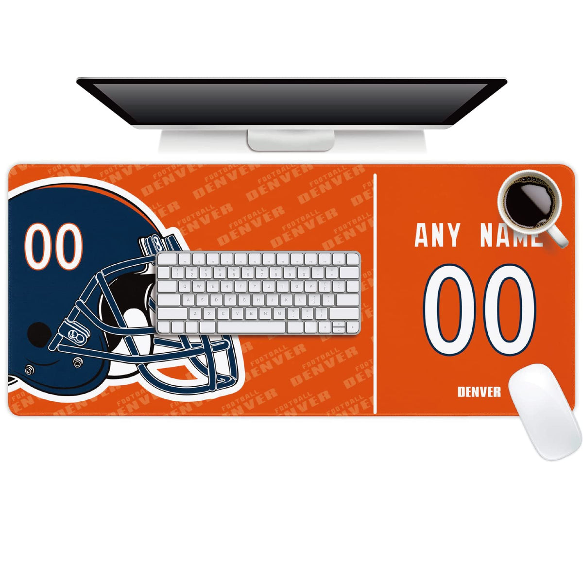 Denver Mouse Pad Custom any Name and Number Desk Pad for Men Women Youth Gifts