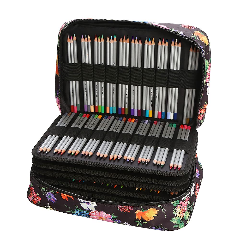 Lbxgap 420 Slots Colored Pencil Case w/Handle & Shoulder Strap