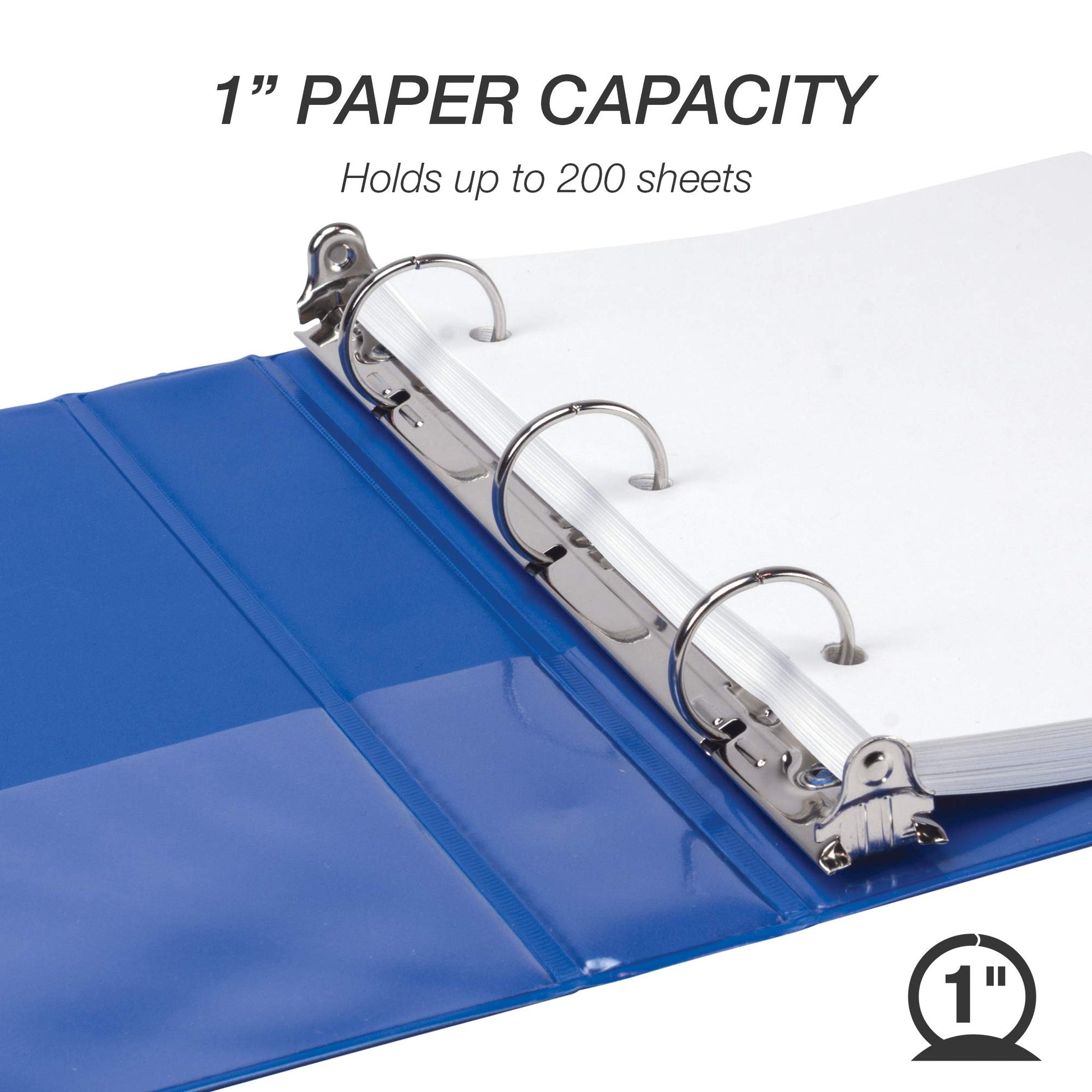 Samsill Economy 1 Inch Mini 3 Ring Binder, Round Ring Binder, Holds 5.5 x 8.5 Inch Documents