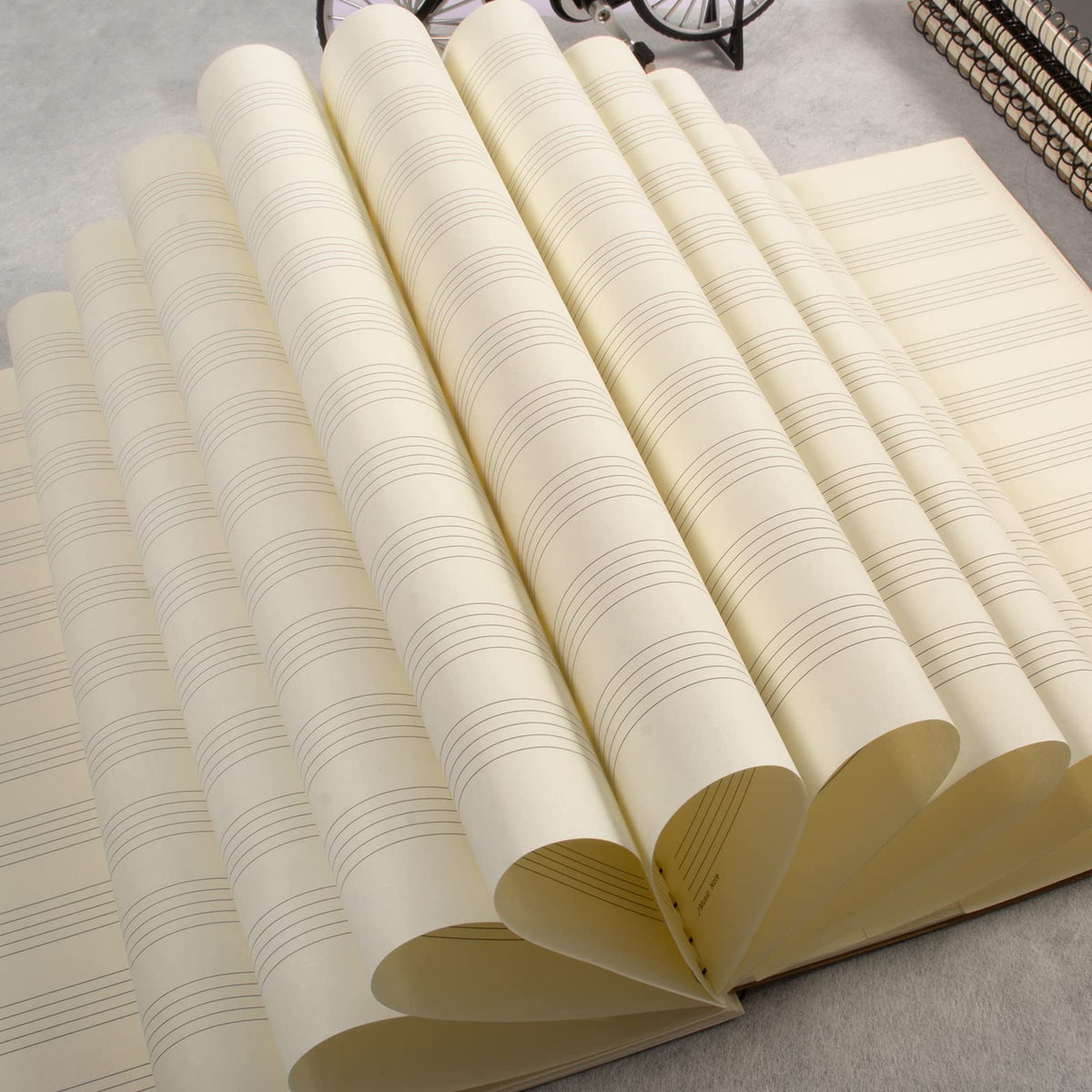 MAXCURY Blank Sheet Music Composition Manuscript Staff Paper Art Music Notebook Black 100Pages
