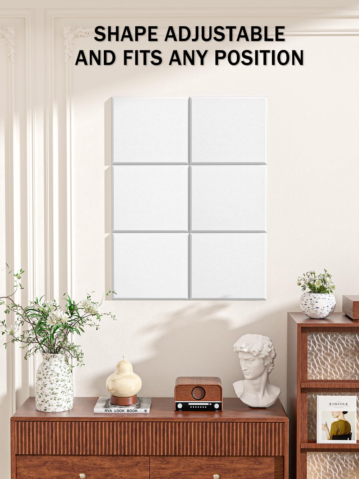 Hsurbtra Cork Board for Wall 24 x 18 Inch, 6 Pack Felt Bulletin Notice Board with Pushpins for