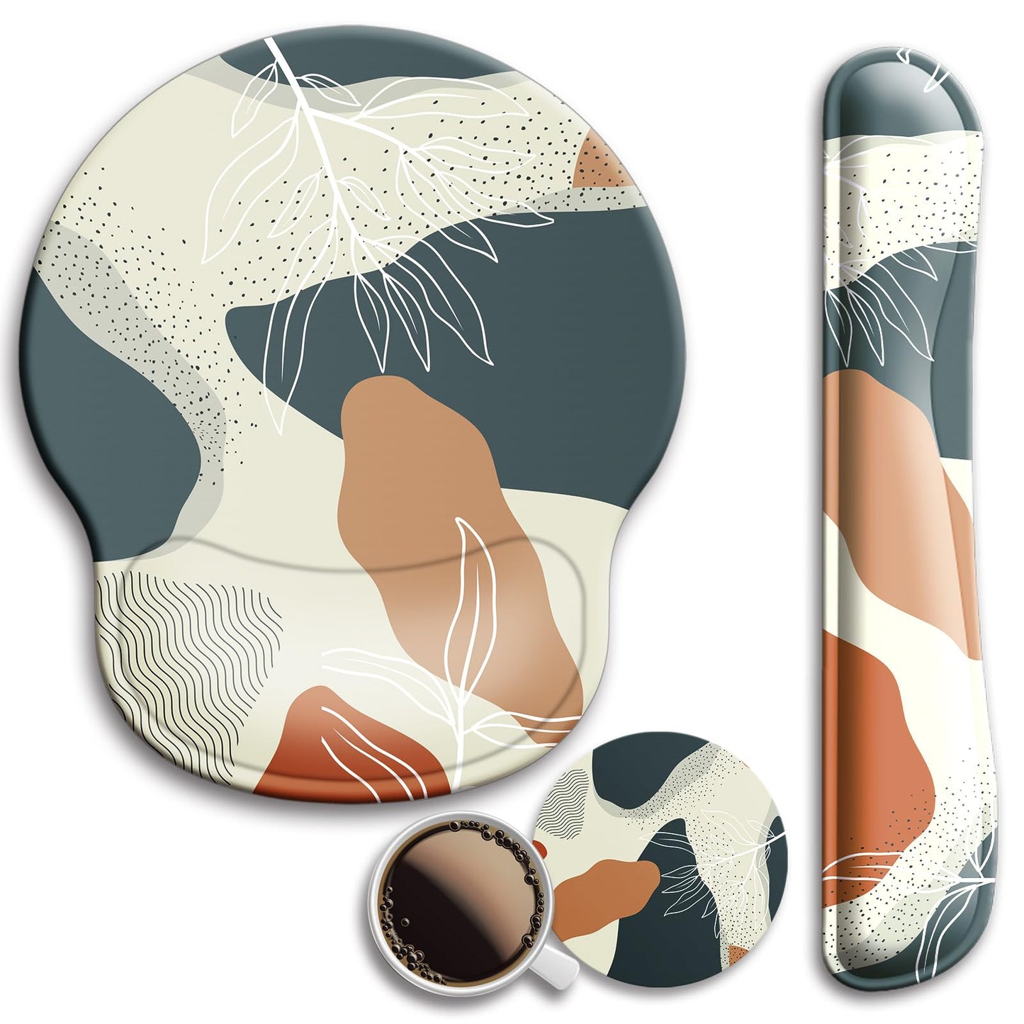 Wiabsi Mouse Pad and Keyboard Wrist Rest Support,Ergonomic Mouse Pad Set