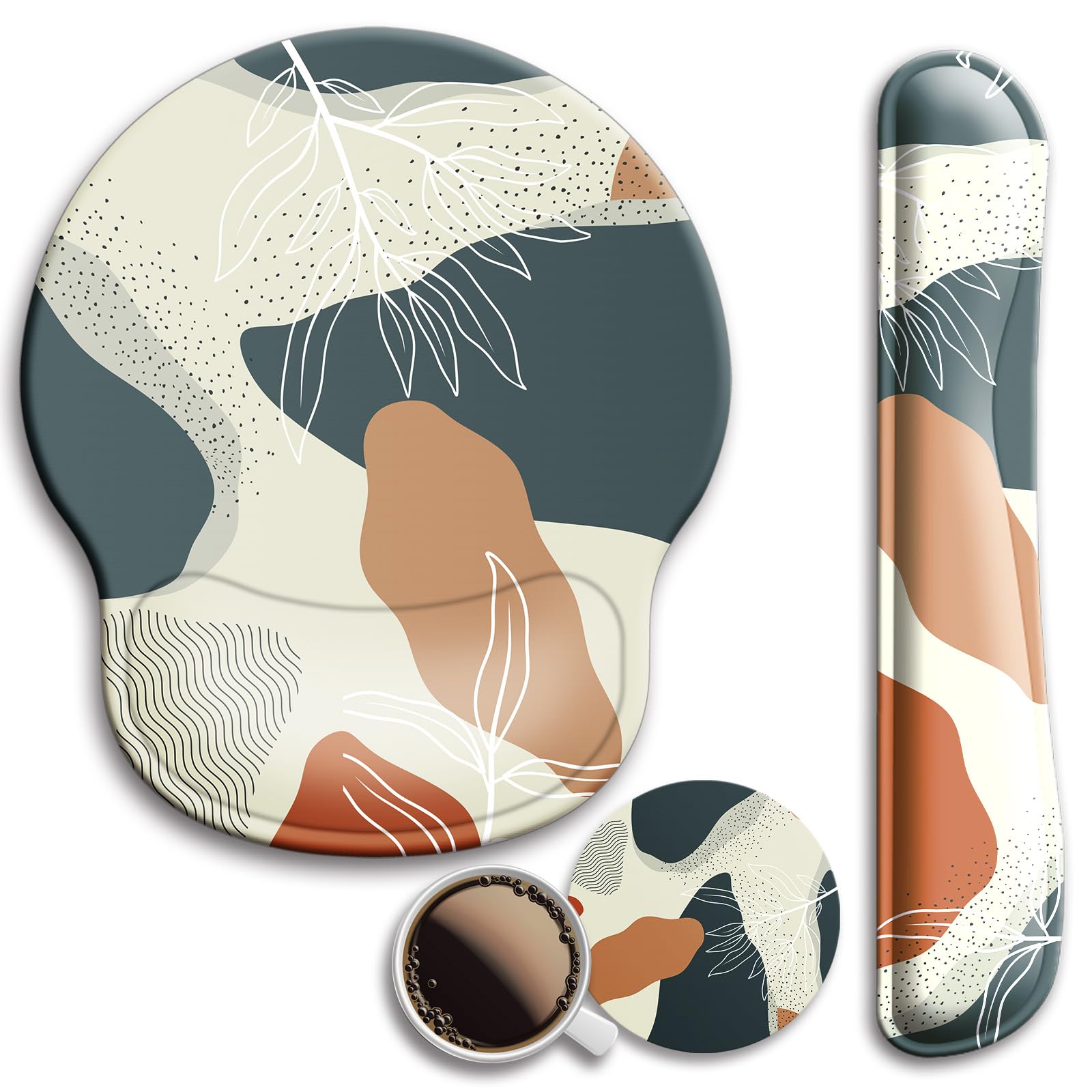 Wiabsi Mouse Pad and Keyboard Wrist Rest Support,Ergonomic Mouse Pad Set