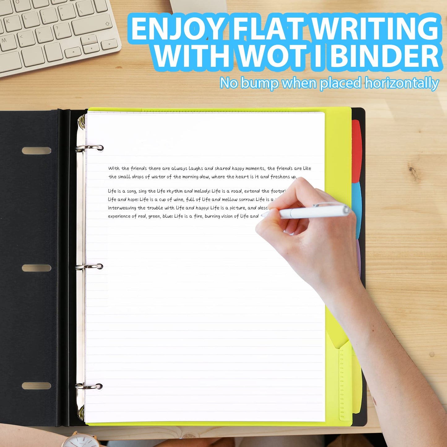 WOT I 2-Pack Telescoping 3 Ring Binder Notebooks, Black