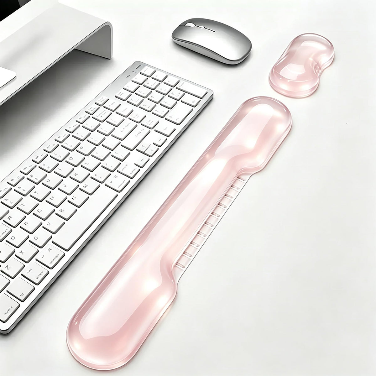 Aszqvd Mouse Pad with Wrist Rest, Soft Cloud Gel Keyboard Mouse Pad Set with Hand Wrist Support