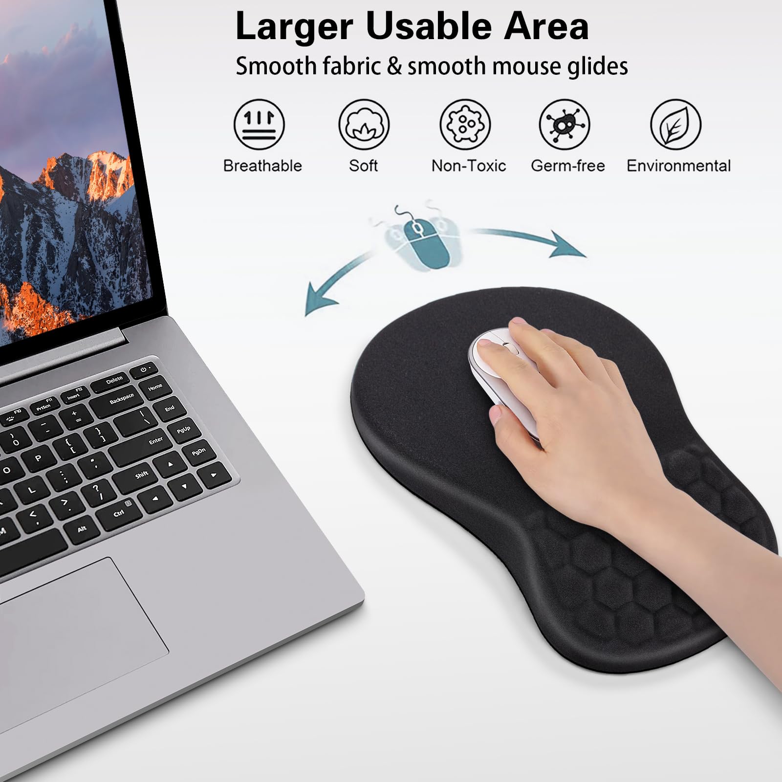 Canjoy Mouse Pad with Wrist Rest, Ergonomic Wrist Support with Massage