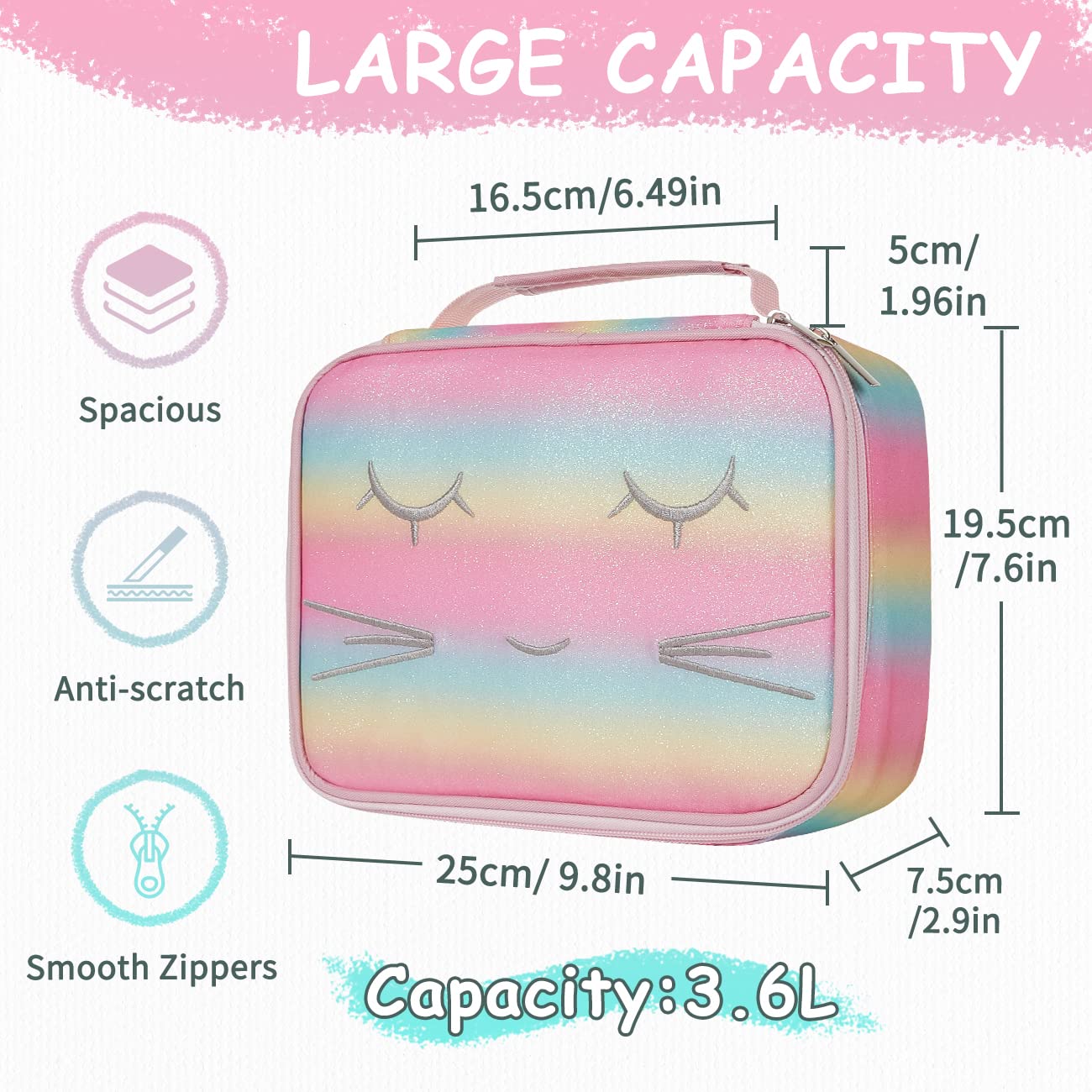 VASCHY Large Pencil Case Bag, Art Supply Marker Organizer Big Pen Pouch with Detachable Layers