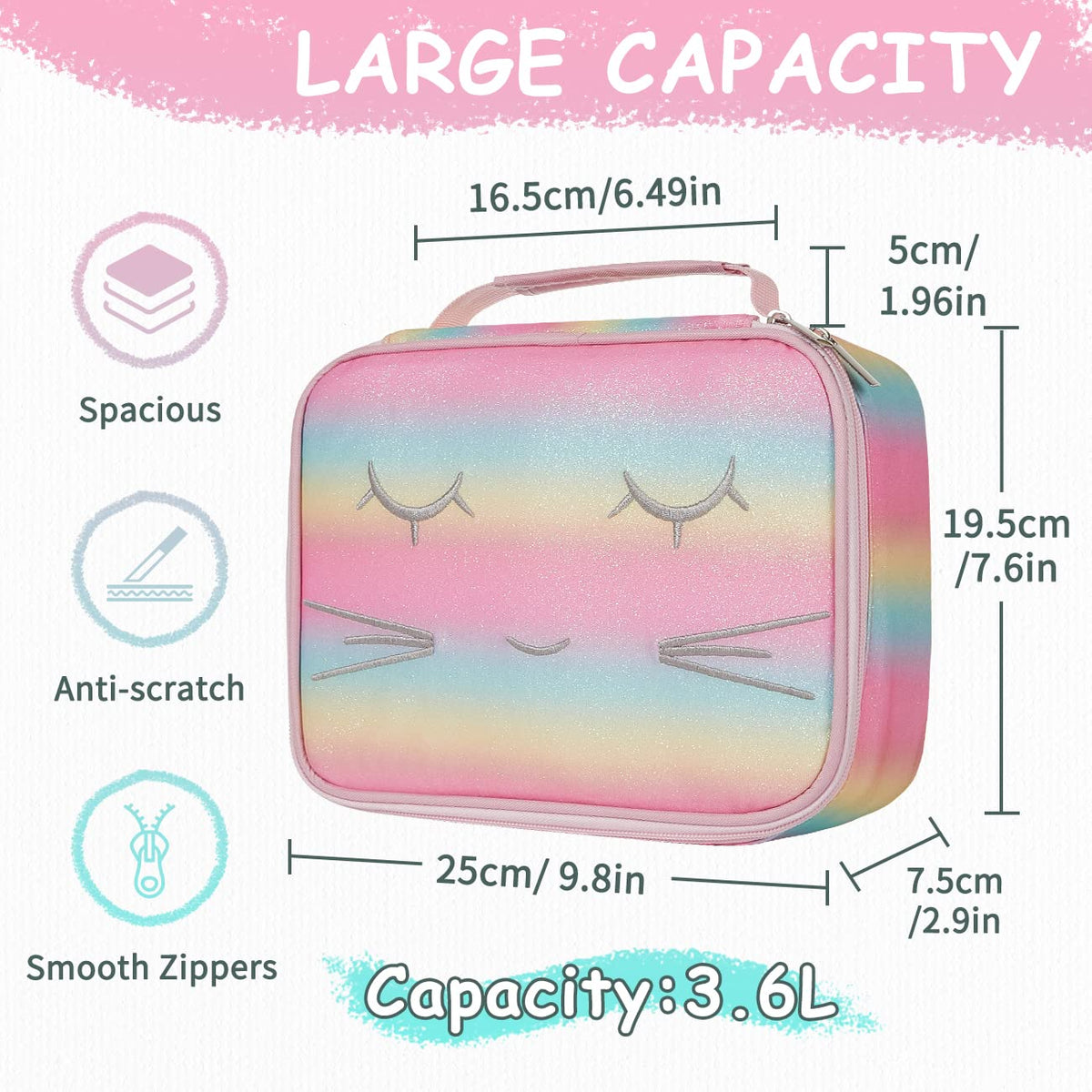 VASCHY Large Pencil Case Bag, Art Supply Marker Organizer Big Pen Pouch with Detachable Layers