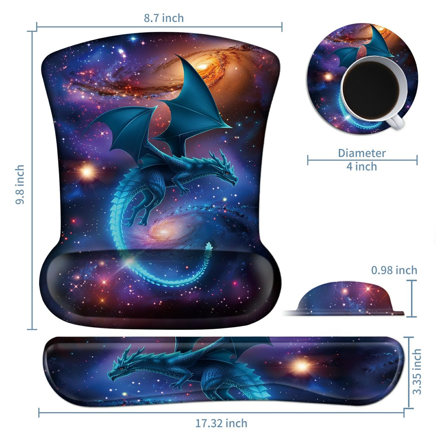 Keyboard Wrist Rest and Mouse Wrist Rest Pad Set, Made of Memory Foam with Non Slip Rubber Base