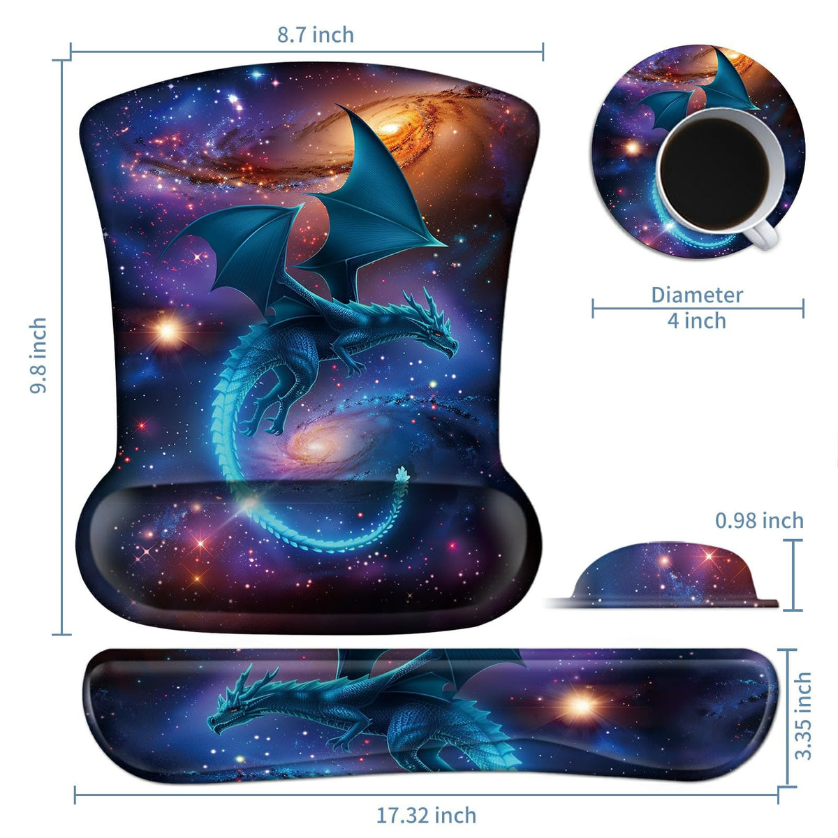 Keyboard Wrist Rest and Mouse Wrist Rest Pad Set, Made of Memory Foam with Non Slip Rubber Base
