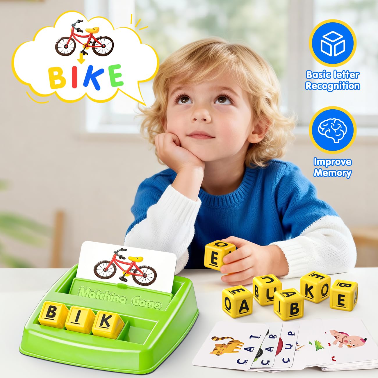 Matching Letter Game for 3 4 5 Year Old Girls Gifts, ABC Learning Toys for Kids Age 3-5