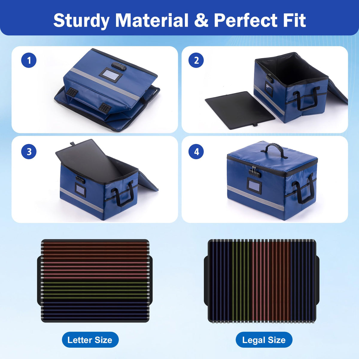 EXLIFBAG Fireproof File Organizer with Lock, 1 Layer