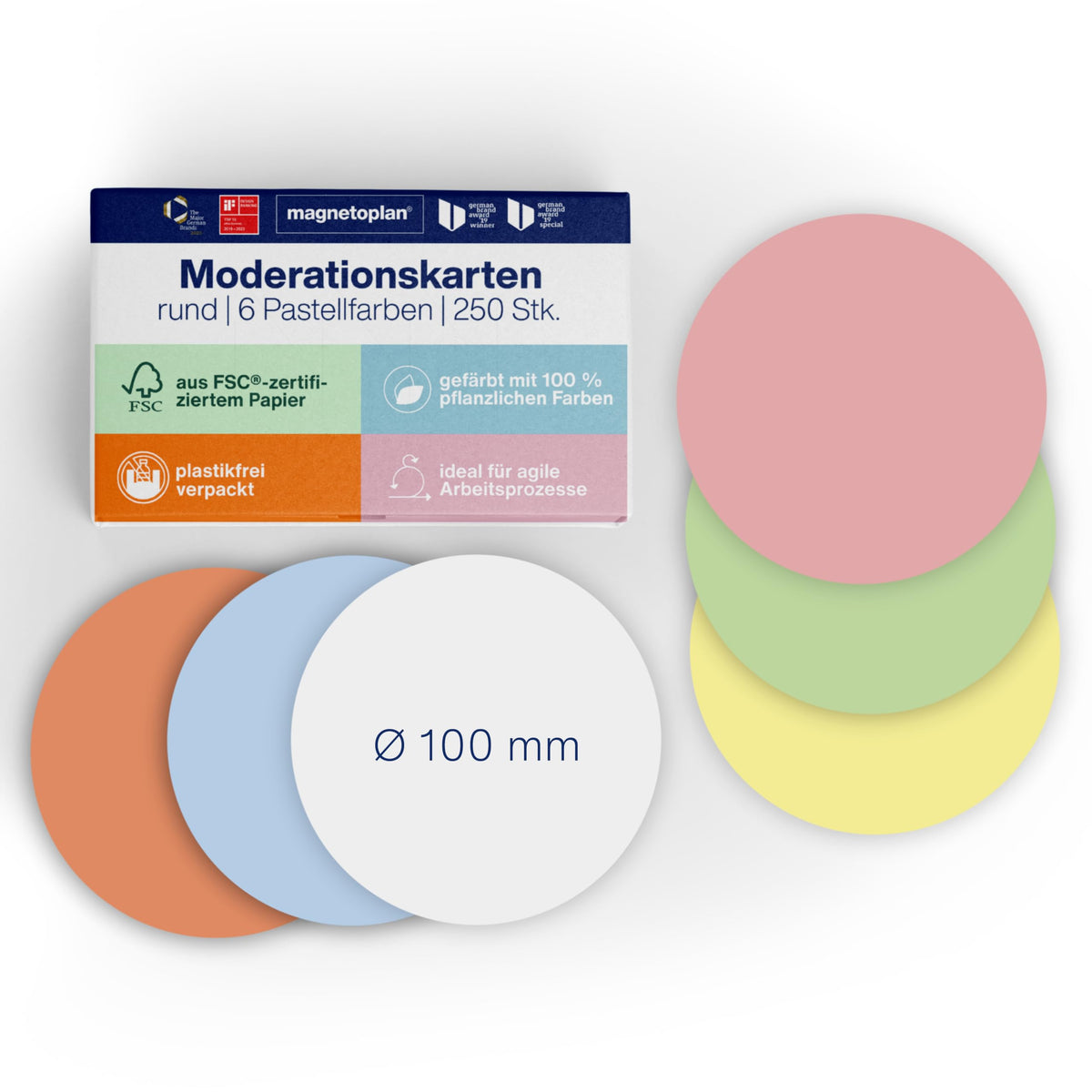 Magnetoplan 112501610 Presentation Cards Circular Assorted Colours