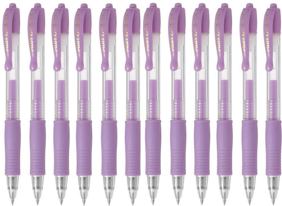 PILOT G207 Retractable Gel Rollerball 0.7 mm Tip (Box of 12) - Pastel Violet