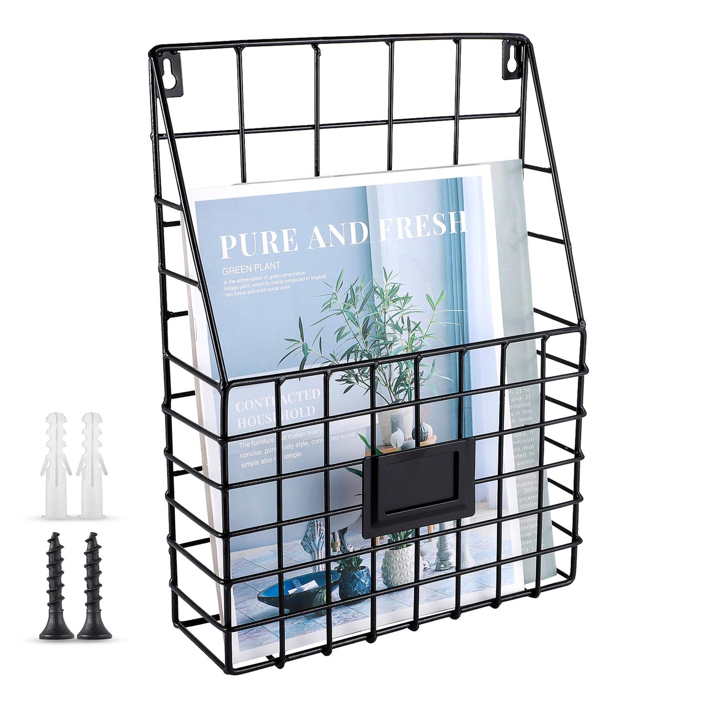 WantuSee Storage Racks, Metal Wire Wall Mounted Magazine Holder, Wall Hanging Organizer holder for