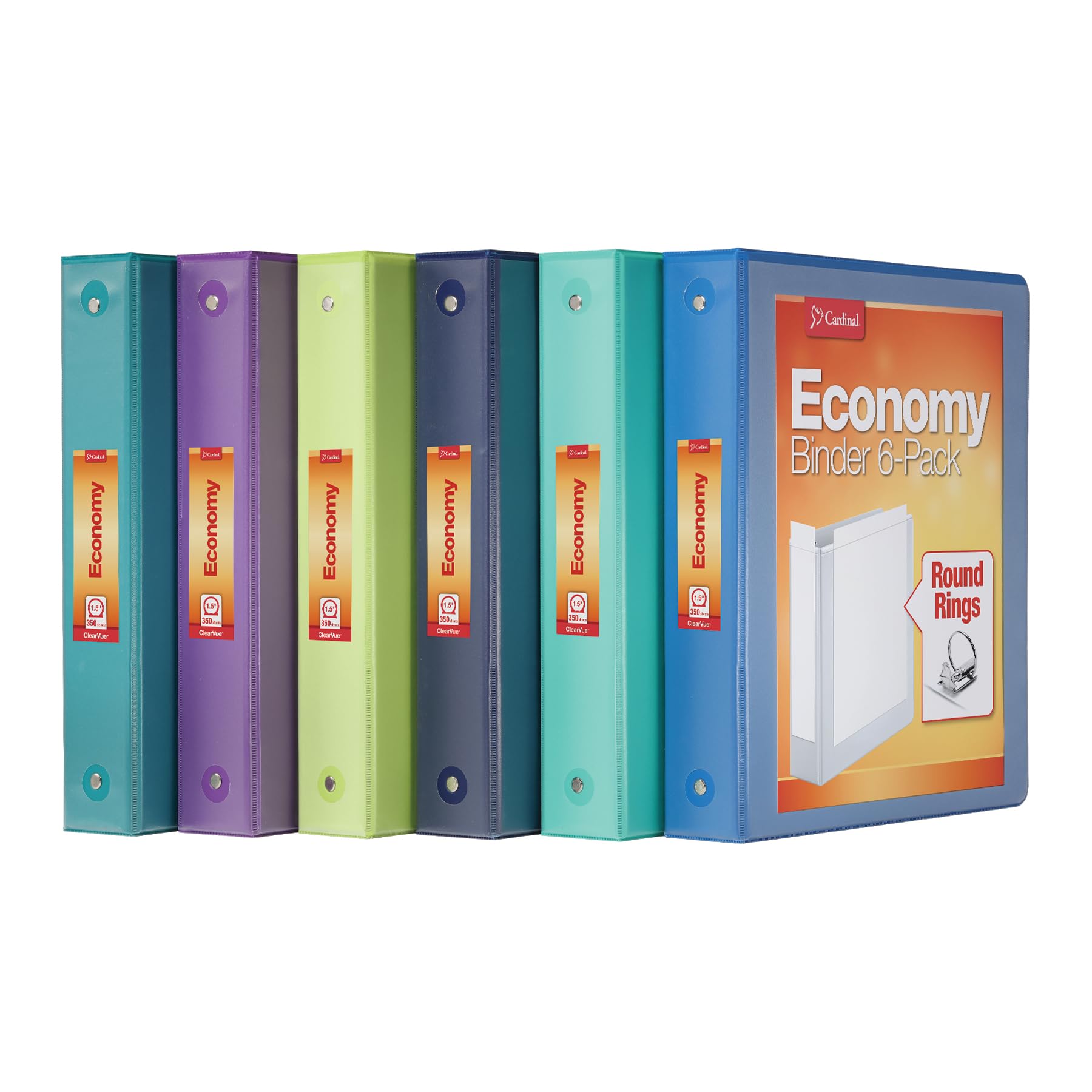 Cardinal 3 Ring Binders, Binders for School and Office, Durable 1.5 Inch, Holds 350 Sheets