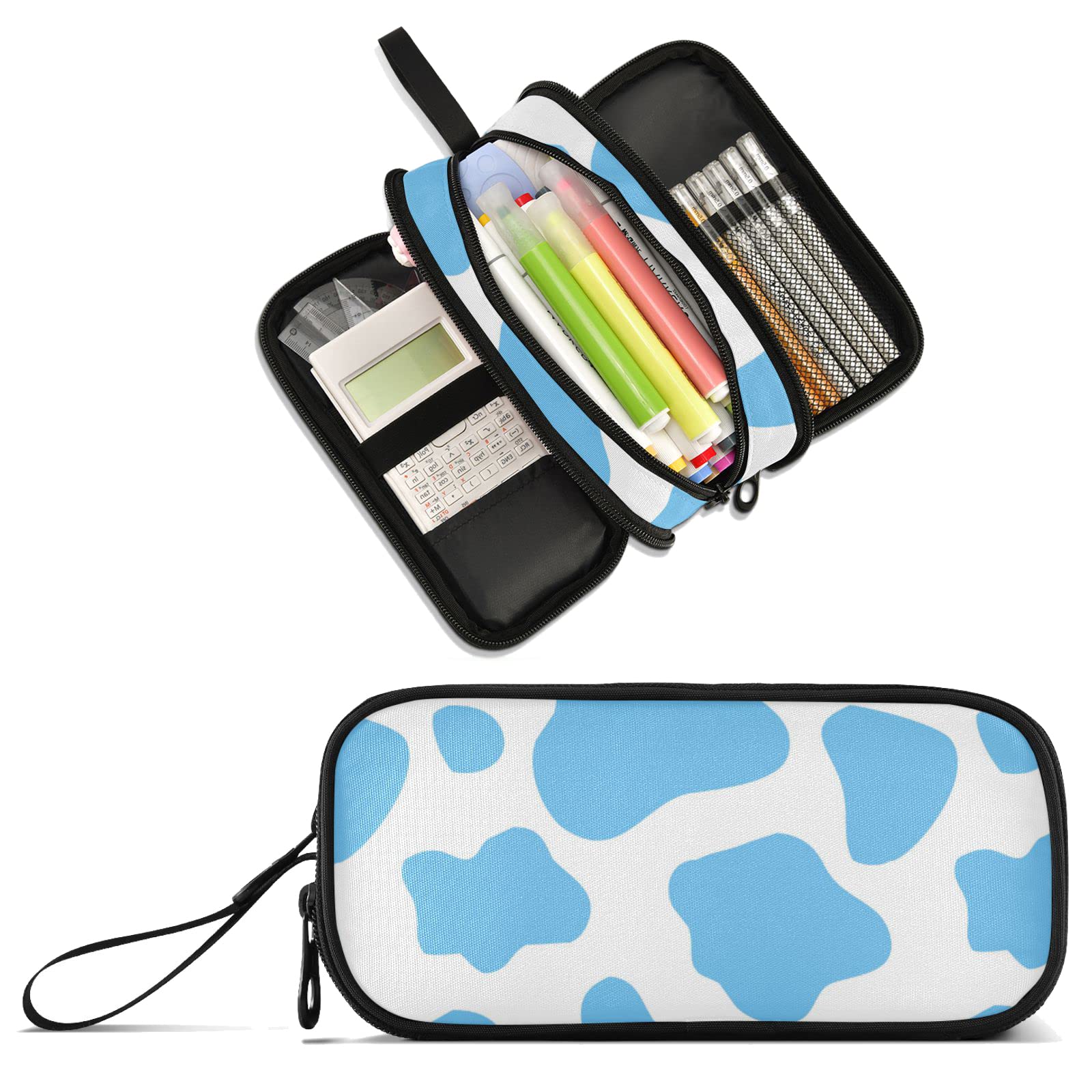 XUWU Cow Print Large Capacity Pencil Case Pencil Pouch Pen Box