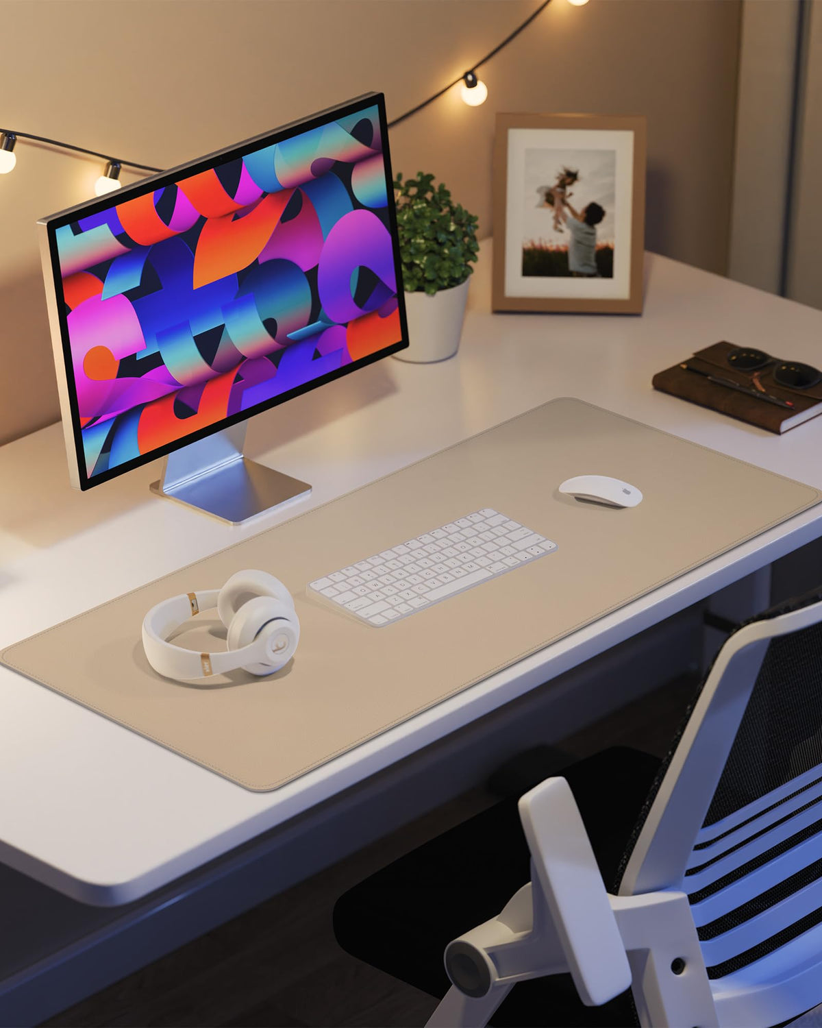 Leather Desk Protector, Large Mouse Pad & Waterproof PU Leather Blotter Mat - Non-Slip Desk Cover
