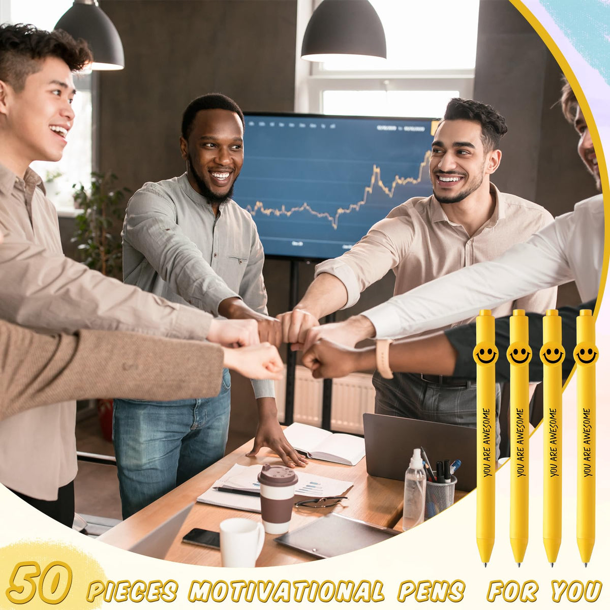 Fuutreo 50 Pcs Funny Pens Employee Appreciation Gifts, Inspirational