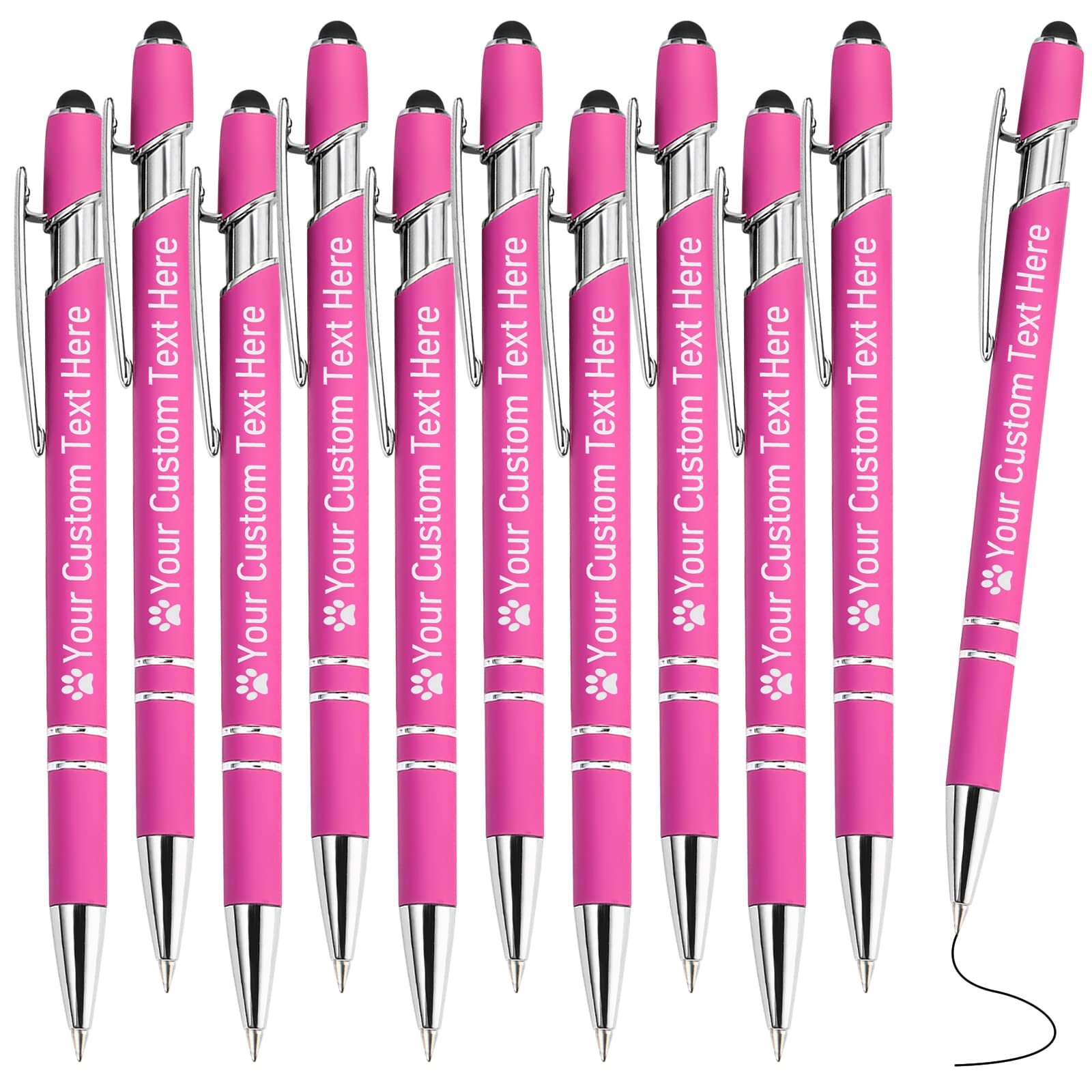 STREADVE Personalized Custom Pens with Name Engraved Logo Text Pen, Pack of 10 Customized Smooth