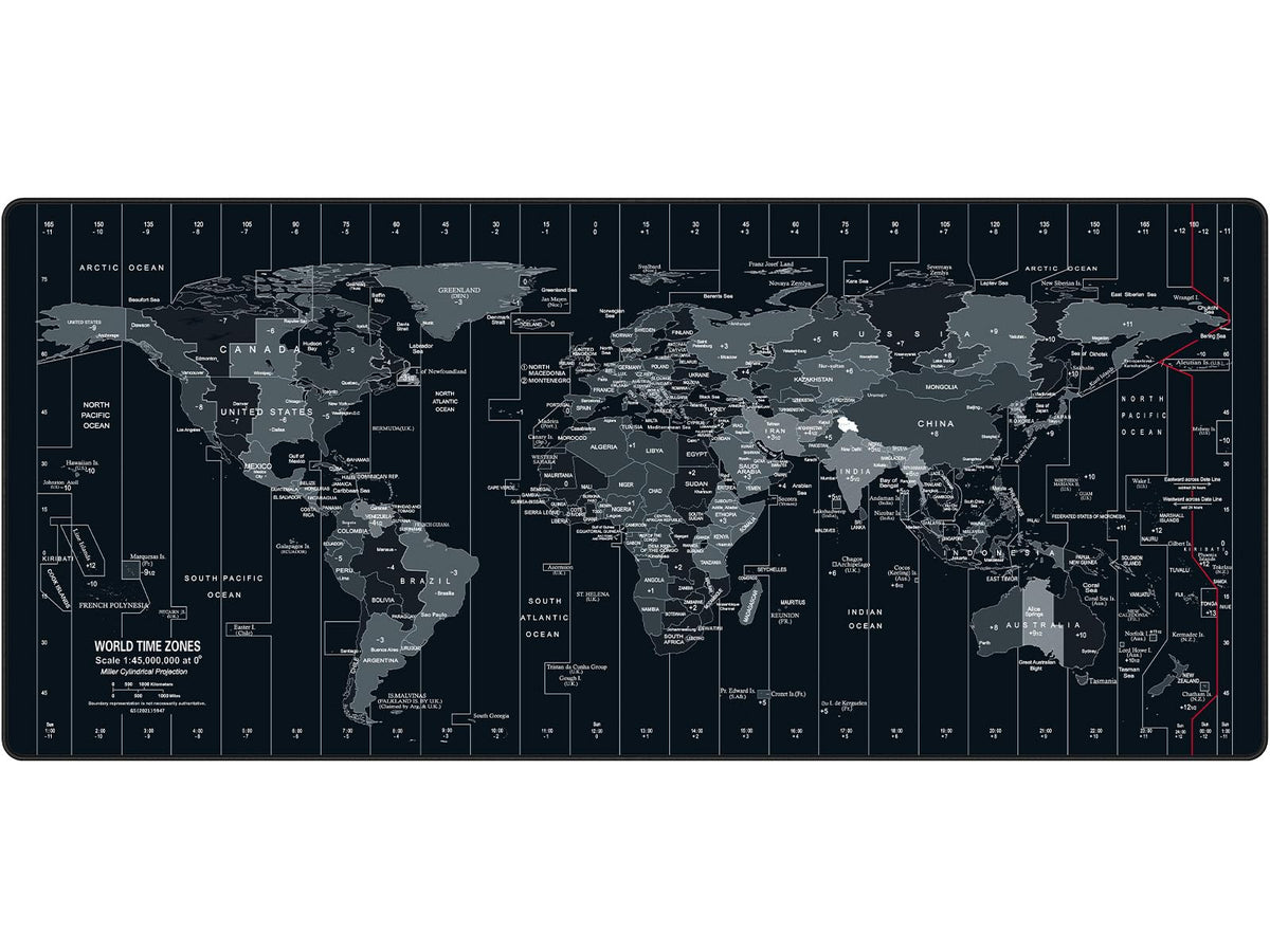 Anpollo Large Mouse Pad 35.4x15.7 Inch World Map - XXL Gaming Desk Mat with Non-Slip Rubber Base